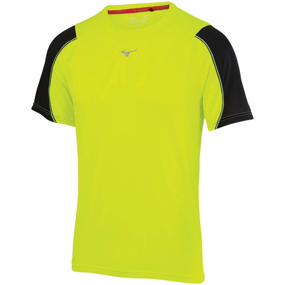 Mizuno Alpha Vent Férfi Futópóló Sárga/Fekete FOG419306